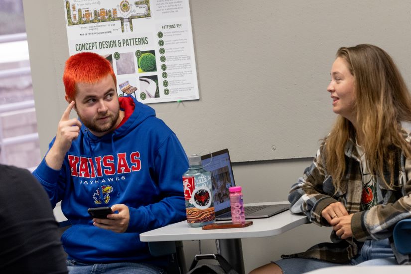 Students discuss in class
